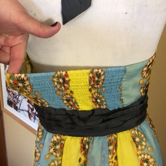 ANTHROPOLOGIE Moulinette Soeurs sz 12 Halter Dress 100% Silk TieNeck Mandela NEW - Picture 9 of 16